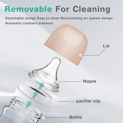Anti-Flatulence Glass Baby Feeding Bottle for Newborns