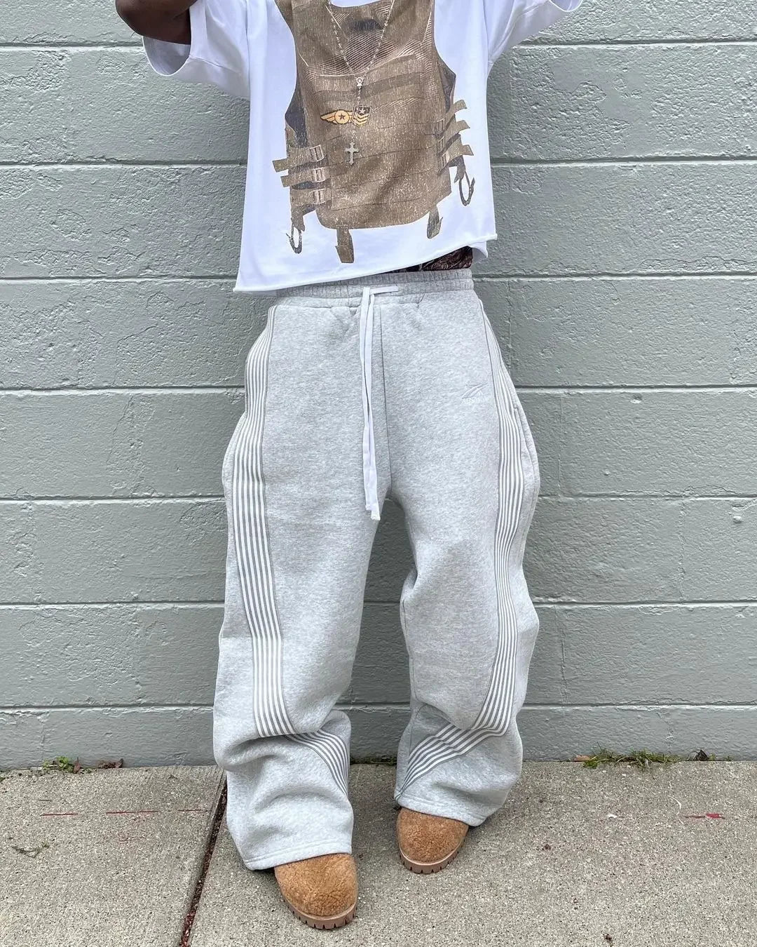 Striped Jogger Pants – Unisex Loose Straight Leg Sweatpants