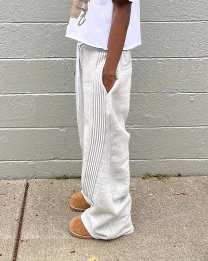 Striped Jogger Pants – Unisex Loose Straight Leg Sweatpants
