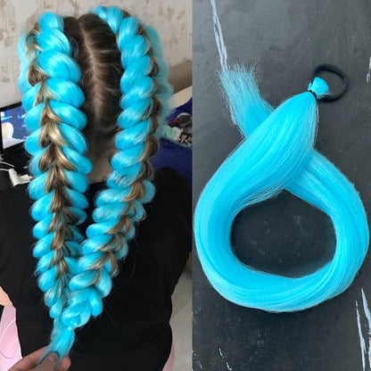 28-Inch Synthetic Straight Ponytail – DIY Braided Hair Extension