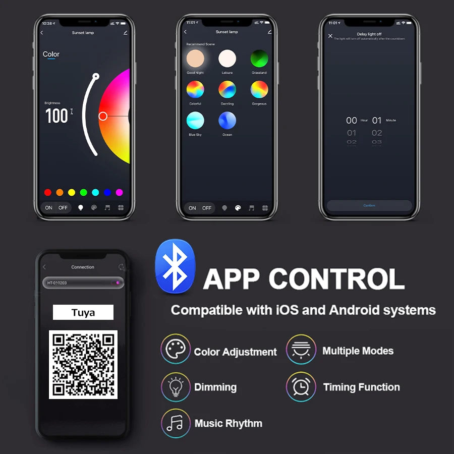 Sunset Projection Lamp RGB Smart App & IR Remote Control