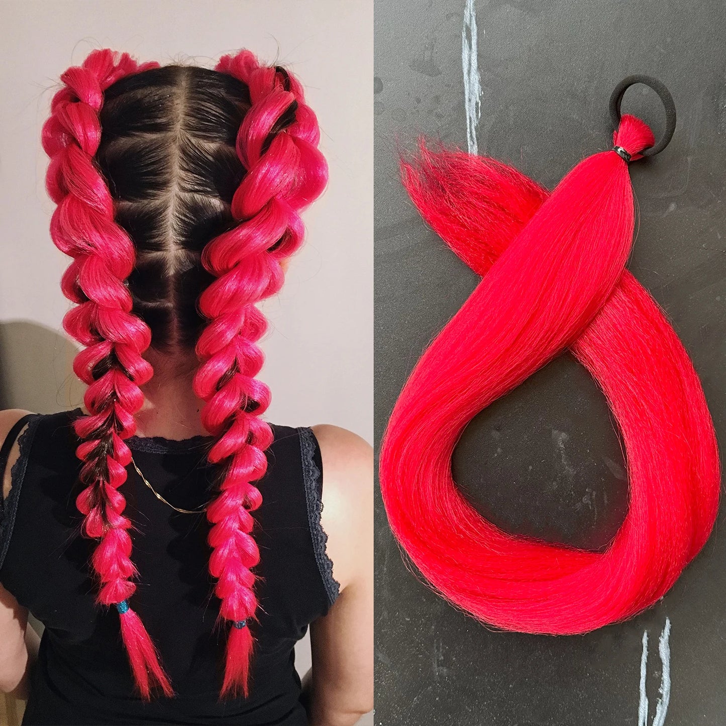 28-Inch Synthetic Straight Ponytail – DIY Braided Hair Extension