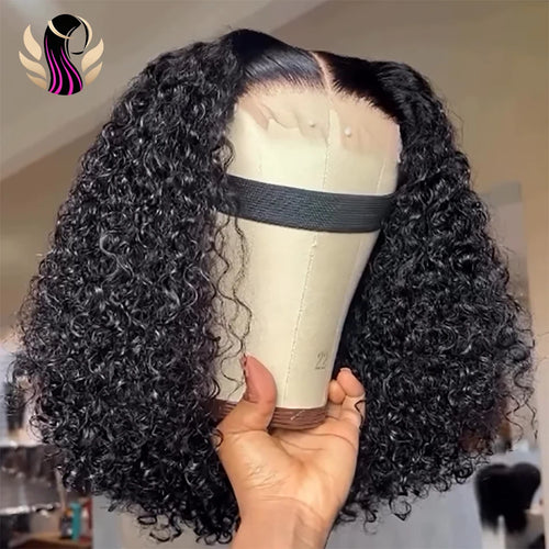 Water Curly Human Hair Wig 4x4 Closure & 13x4 Lace Front Brazilian 200% 250% Density