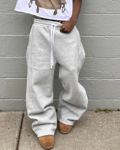 Striped Jogger Pants – Unisex Loose Straight Leg Sweatpants