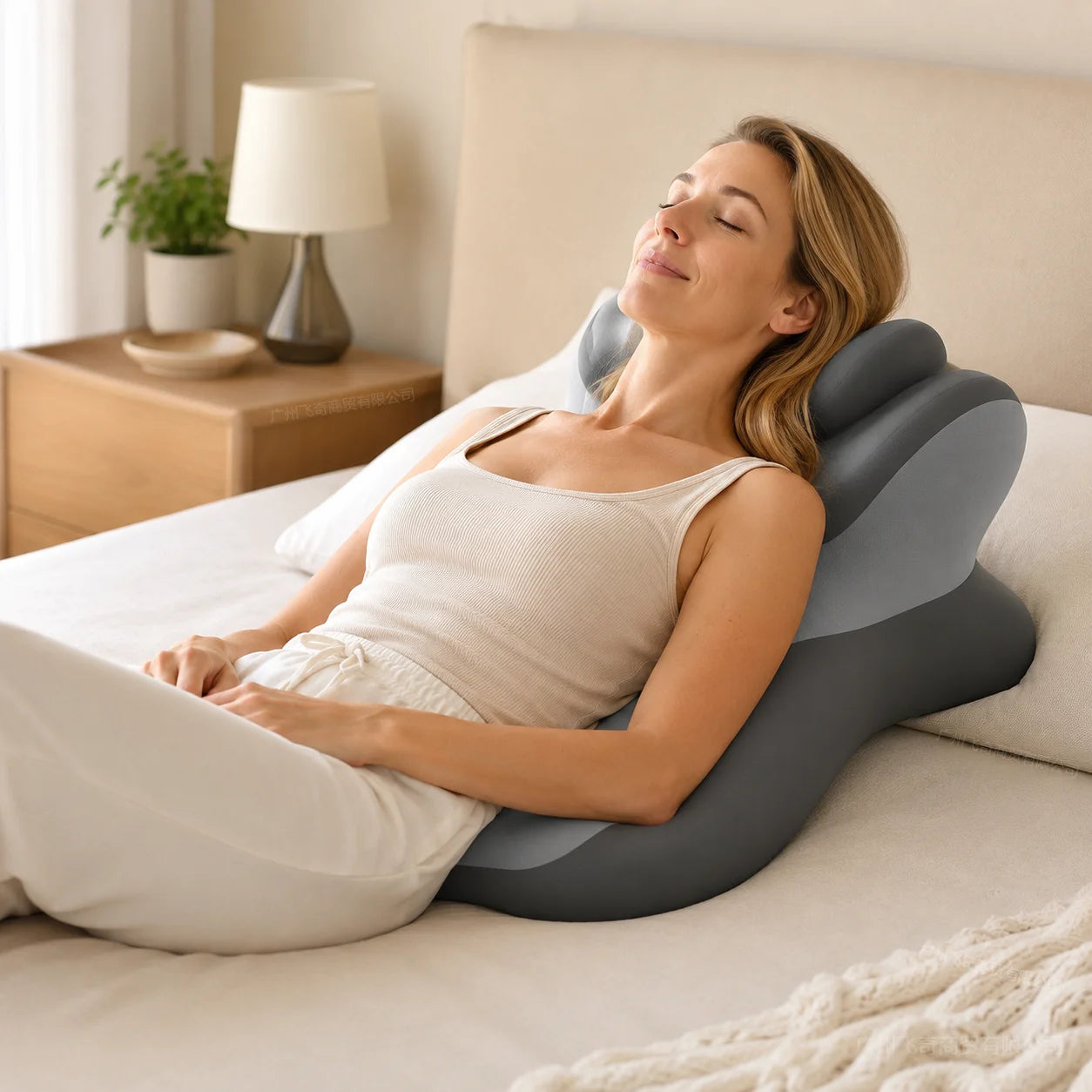 Multifunctional Memory Foam Reading Pillow with Removable Headrest