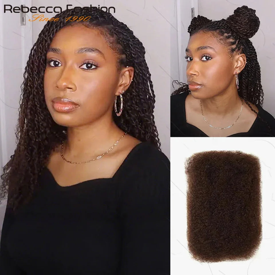 Afro Kinky Curly Bulk Human Hair for Braiding Remy No Attachment