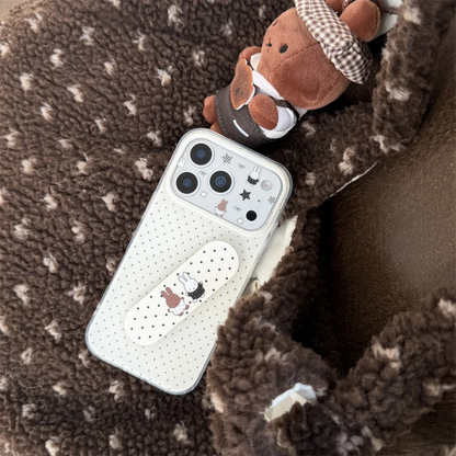 Cute Checkered Rabbit Leather iPhone Case
