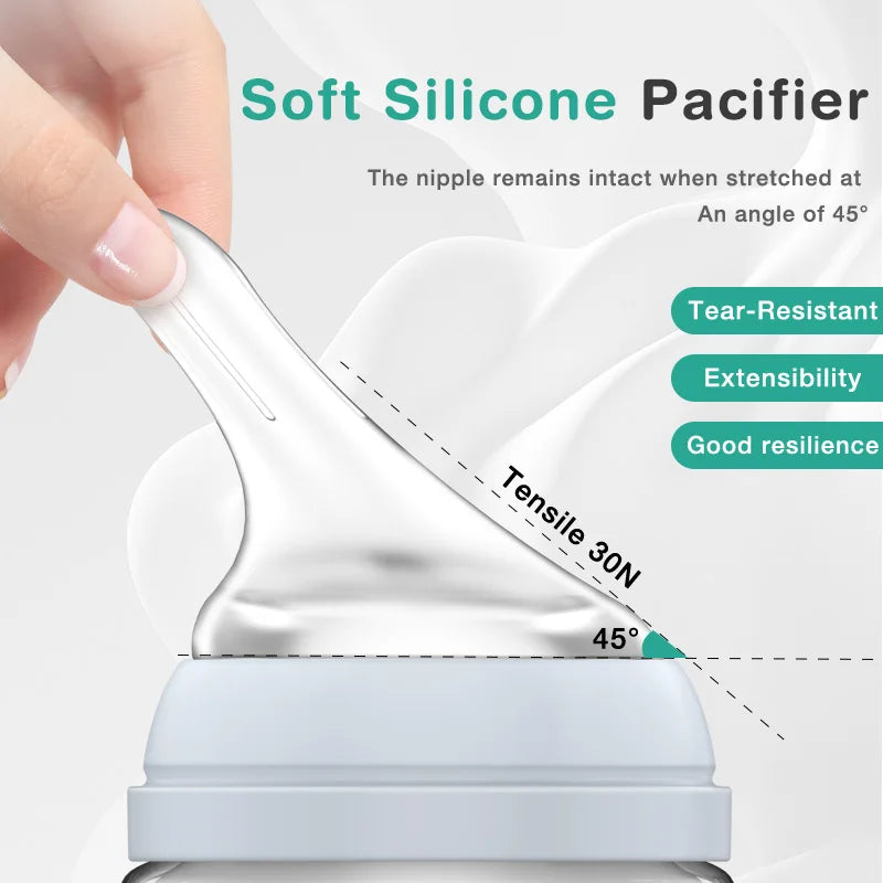 Anti-Flatulence Glass Baby Feeding Bottle for Newborns