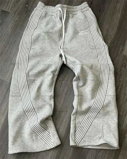 Striped Jogger Pants – Unisex Loose Straight Leg Sweatpants