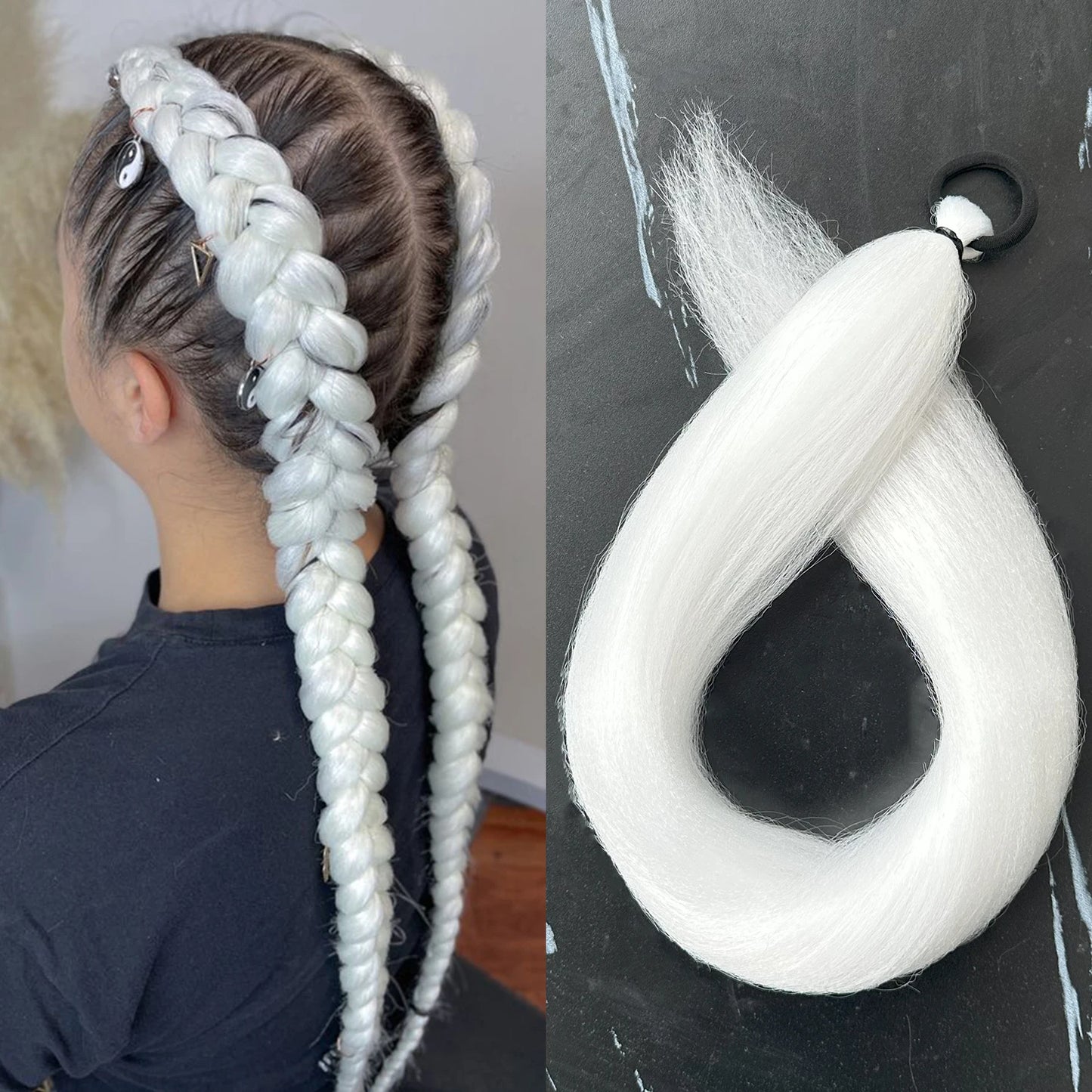28-Inch Synthetic Straight Ponytail – DIY Braided Hair Extension