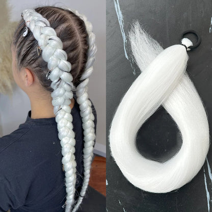 28-Inch Synthetic Straight Ponytail – DIY Braided Hair Extension
