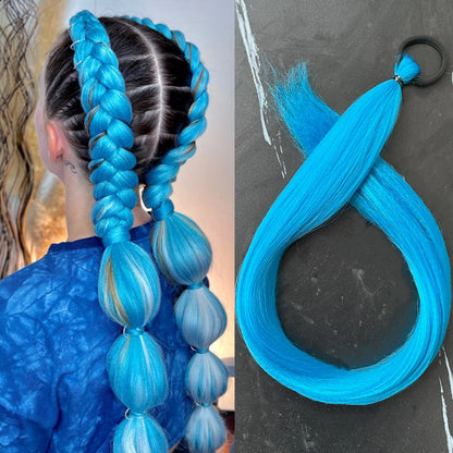 28-Inch Synthetic Straight Ponytail – DIY Braided Hair Extension