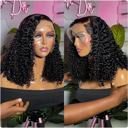 Deep Wave Curly Bob Wig Human Hair Lace Front 13x4 & 4x4