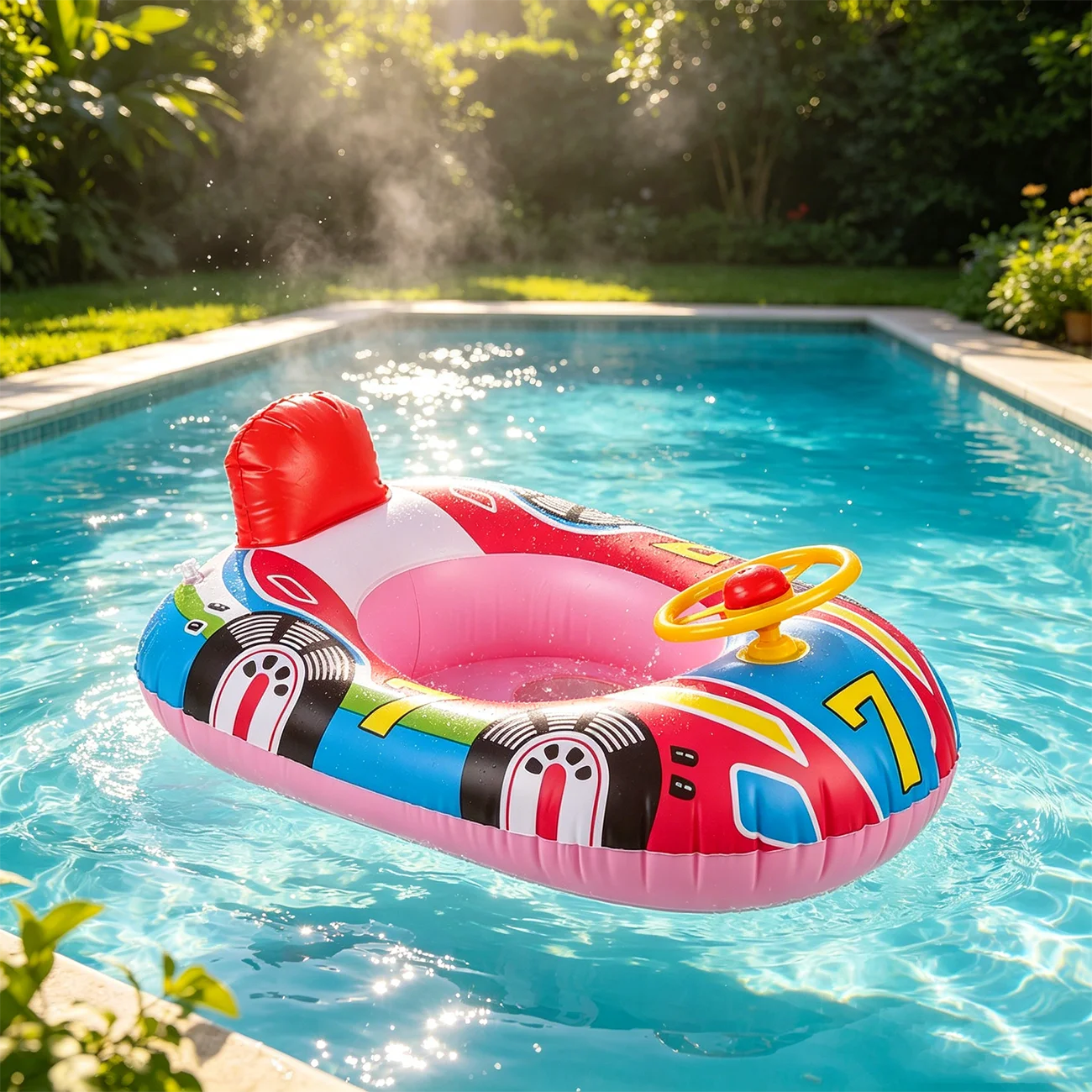 Inflatable Steering Wheel Pool Float Seat Ring