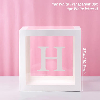 Letter Balloon Box – Transparent Party Decoration for Birthday & Baby Shower