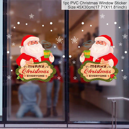 Christmas Window Wall Stickers – Festive PVC Decals