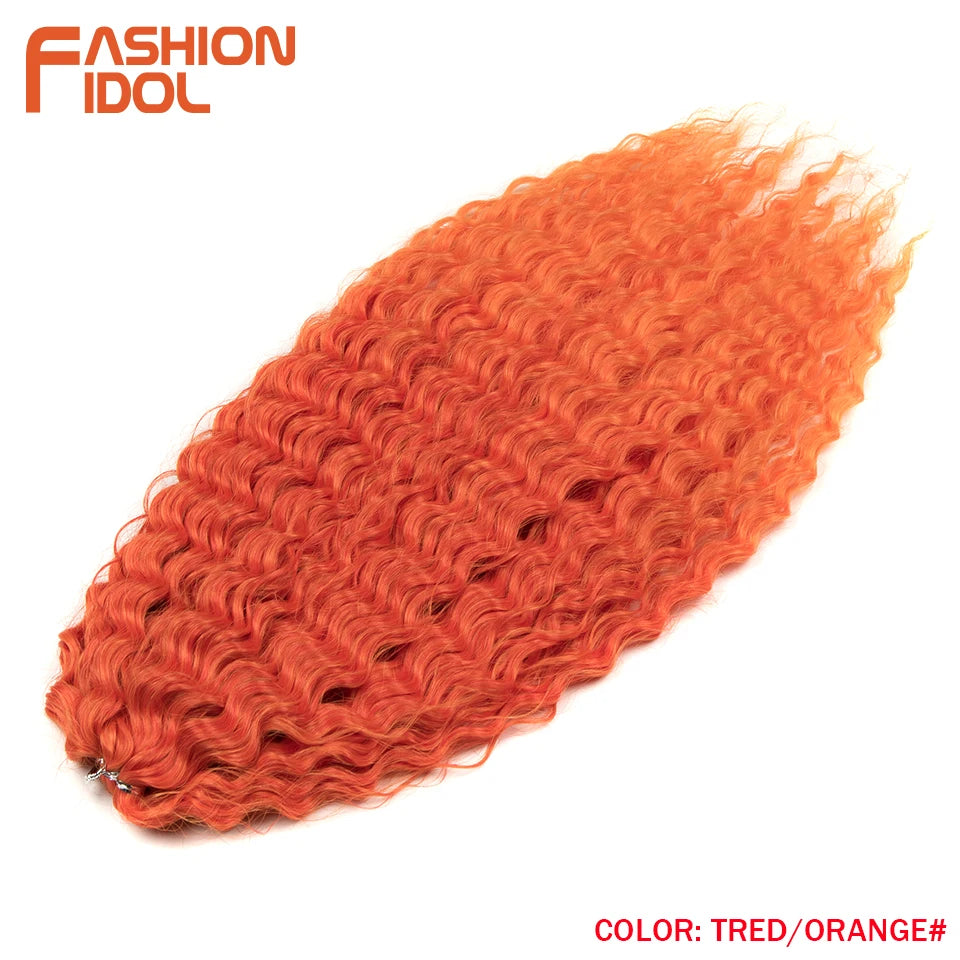 24 Inch Water Wave Crochet Braiding Hair – Synthetic Twist Curly Ombre Extensions
