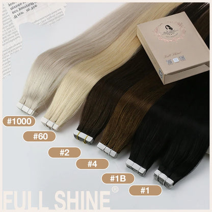 Tape-In Hair Extensions 100% Remy Human Hair Straight Seamless