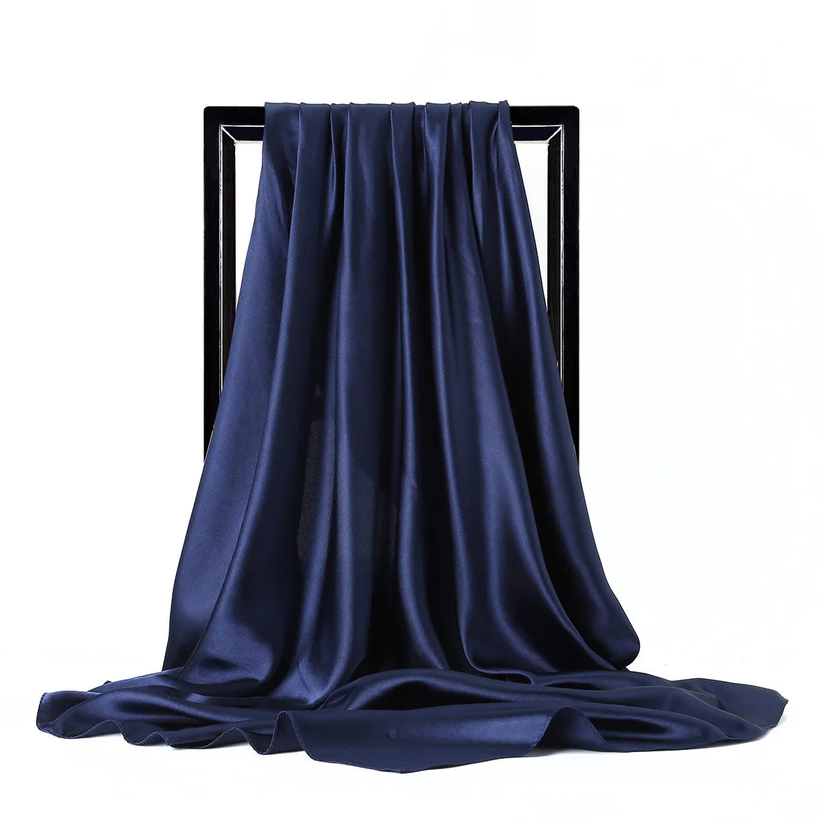 Satin Silk Scarf for Women – Solid Color Shawl & Hijab Wrap
