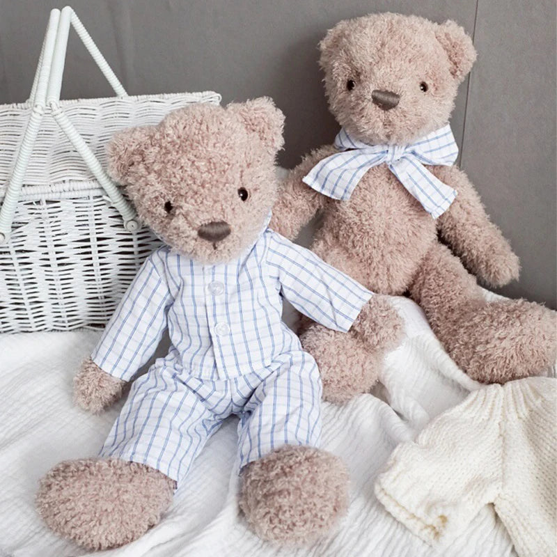 Classic Teddy Bear Plush Toy with Bow – Soft Stuffed Animal, 11.8in