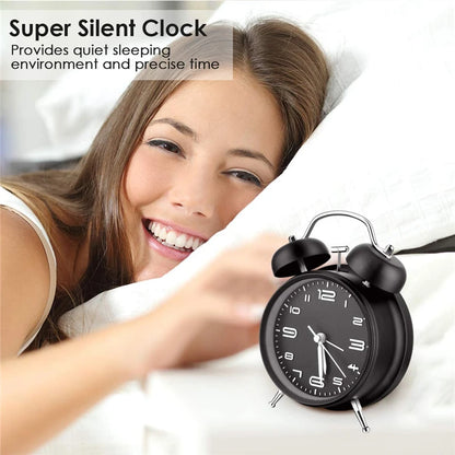 Twin Bell Alarm Clock – 4 Inch Loud Retro Desk Clock with Backlight