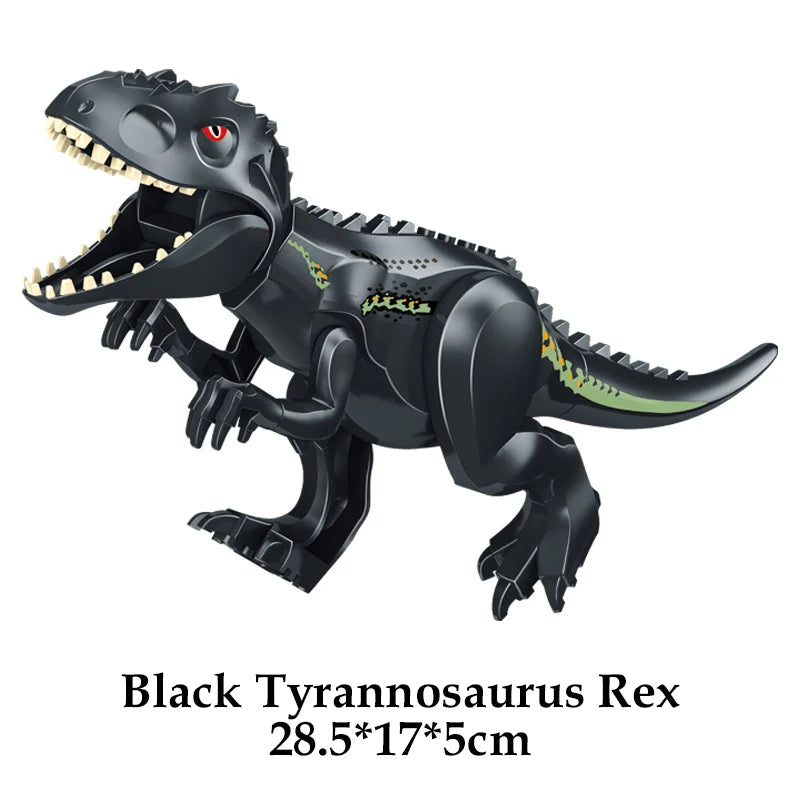 Jurassic Dinosaur Building Blocks Figures – T-Rex Raptor Triceratops MOC Models