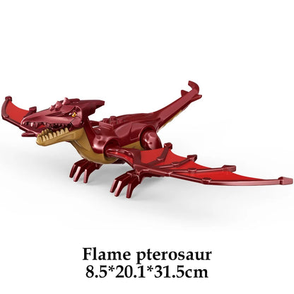 Jurassic Dinosaur Building Blocks Figures – T-Rex Raptor Triceratops MOC Models
