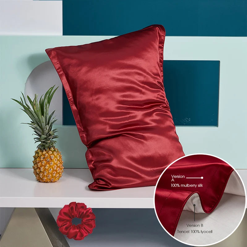 100% Mulberry Silk Pillowcase – Pure Silk Front & Lyocell Back