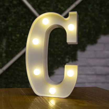 LED Alphabet Letter & Number Light – Battery Powered Marquee Night Lamp