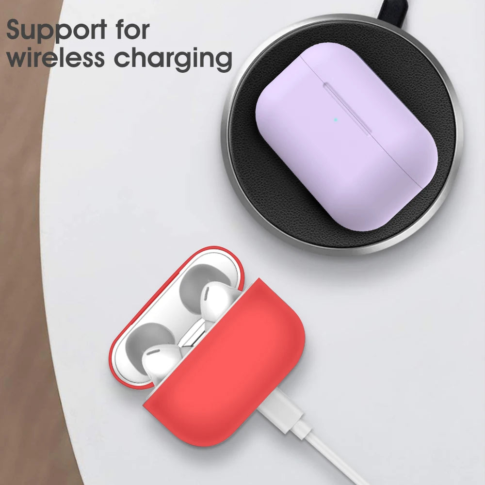 Silicone AirPods Case with Carabiner Hook – Soft Protective Cover