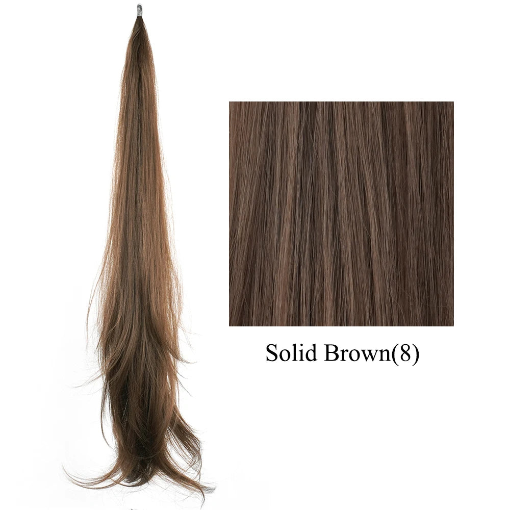 Long Layered Ponytail Synthetic Hair Extension 32 Inch Flexible Wrap-Around