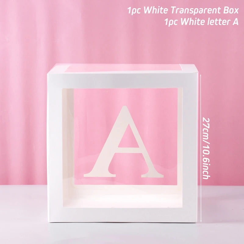 Letter Balloon Box – Transparent Party Decoration for Birthday & Baby Shower