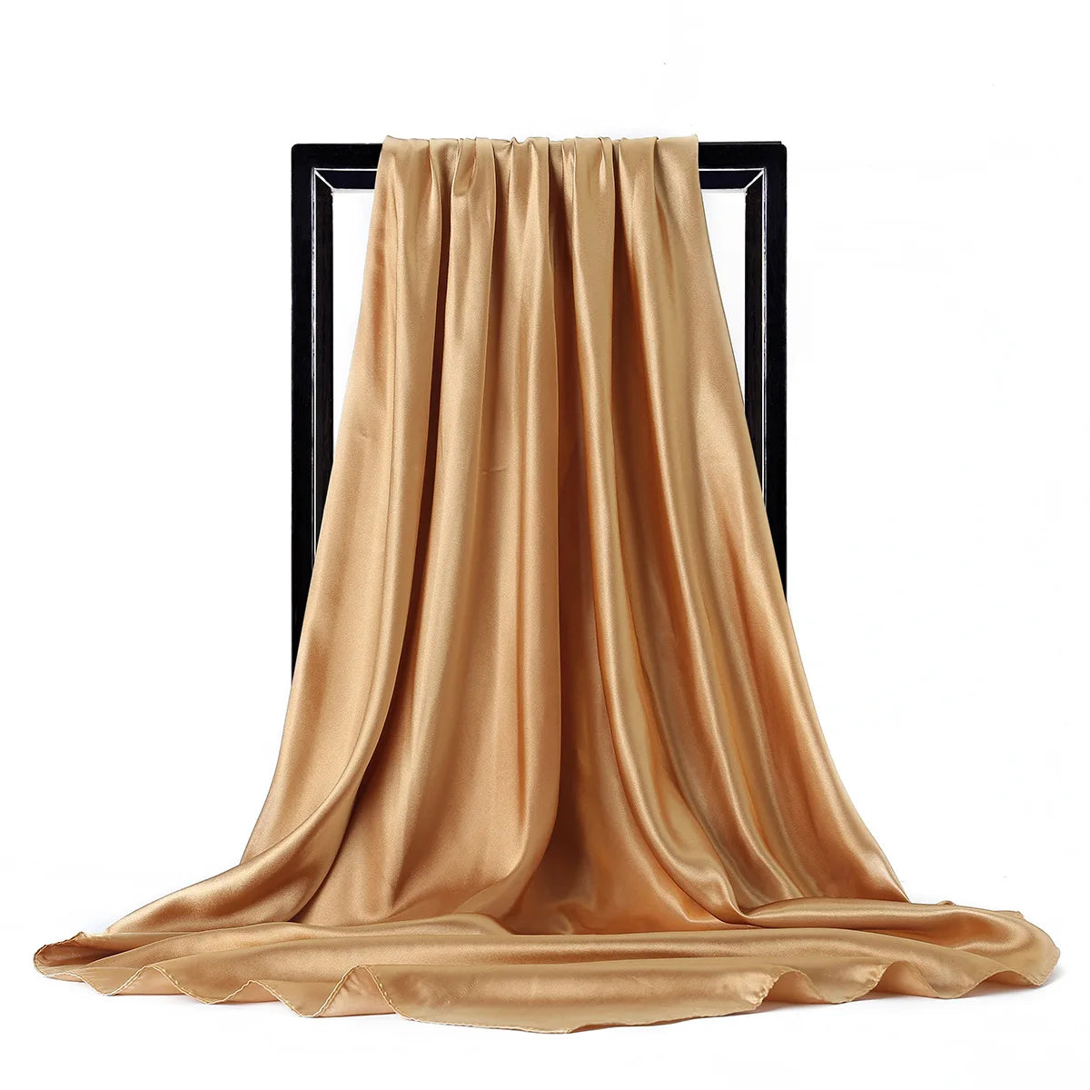 Satin Silk Scarf for Women – Solid Color Shawl & Hijab Wrap