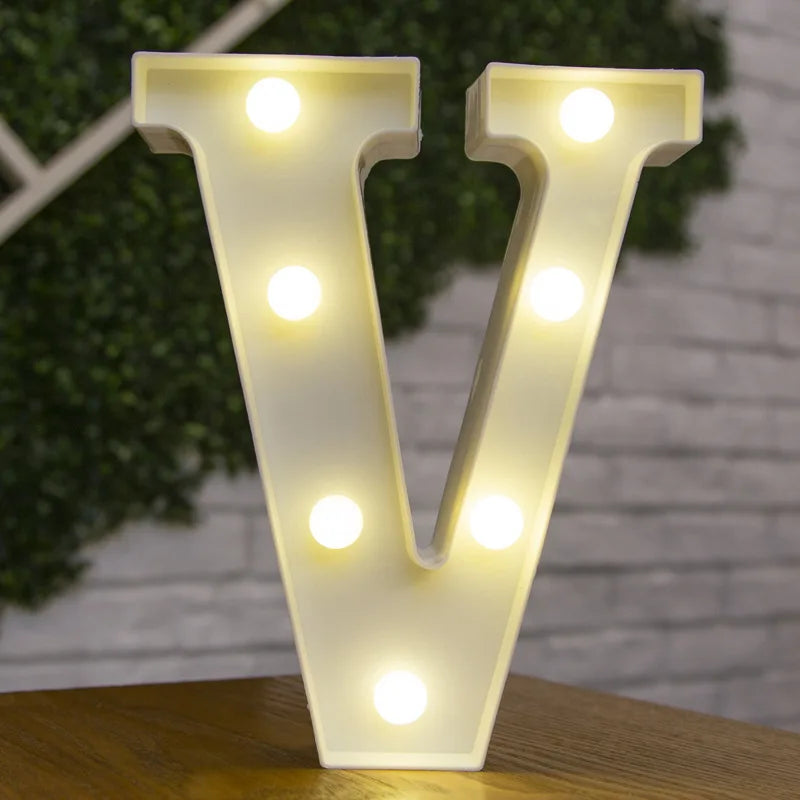 LED Alphabet Letter & Number Light – Battery Powered Marquee Night Lamp