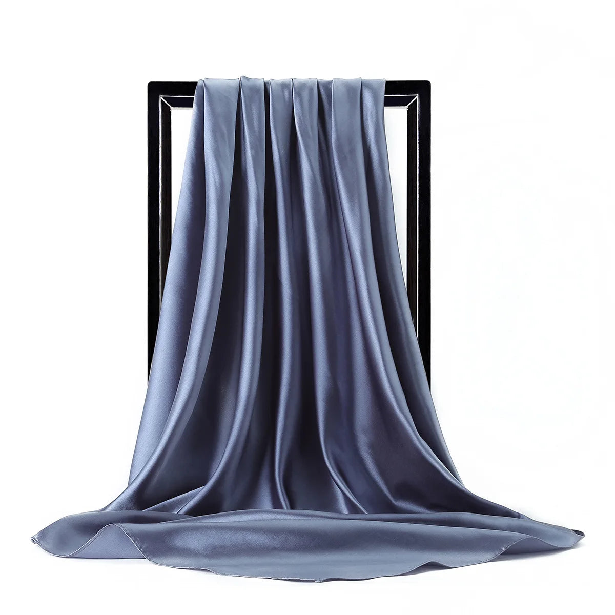 Satin Silk Scarf for Women – Solid Color Shawl & Hijab Wrap