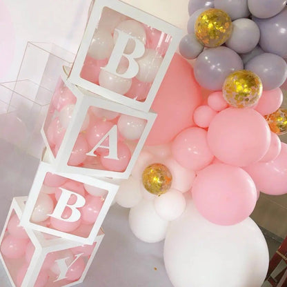Letter Balloon Box – Transparent Party Decoration for Birthday & Baby Shower