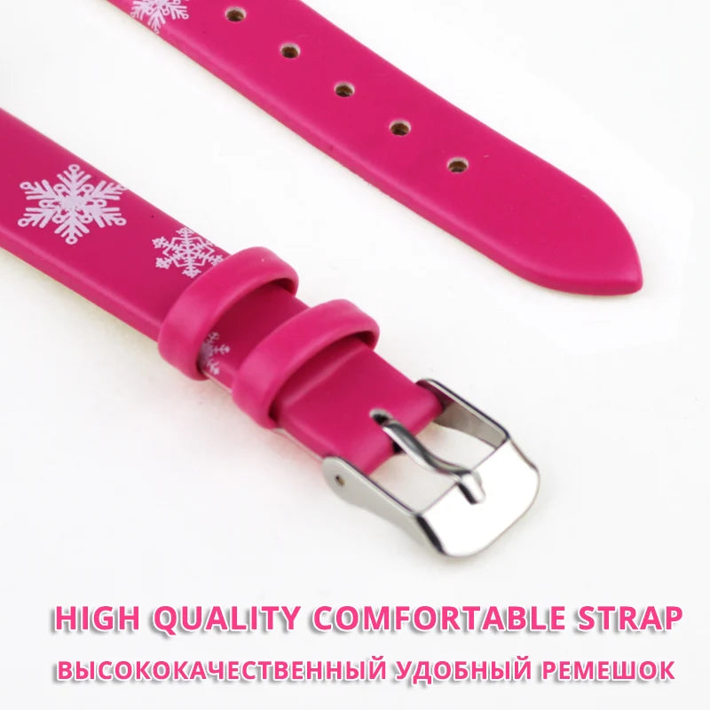 Frozen Elsa Kids Watch – Girls Cartoon Leather Strap Wristwatch