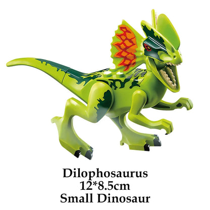 Jurassic Dinosaur Building Blocks Figures – T-Rex Raptor Triceratops MOC Models