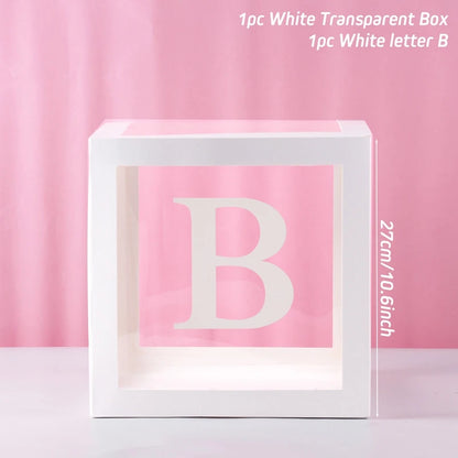 Letter Balloon Box – Transparent Party Decoration for Birthday & Baby Shower