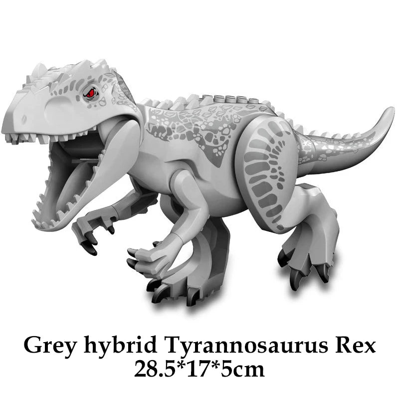 Jurassic Dinosaur Building Blocks Figures – T-Rex Raptor Triceratops MOC Models