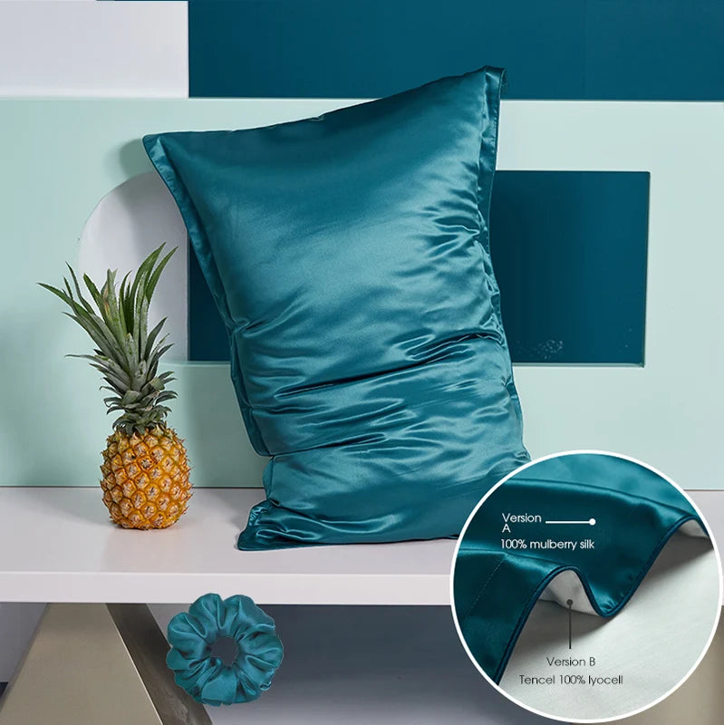 100% Mulberry Silk Pillowcase – Pure Silk Front & Lyocell Back