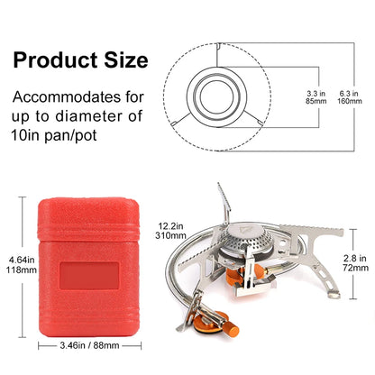 Portable Camping Gas Stove – Outdoor Backpacking Burner with Strong Flame