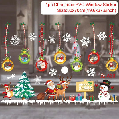 Christmas Window Wall Stickers – Festive PVC Decals