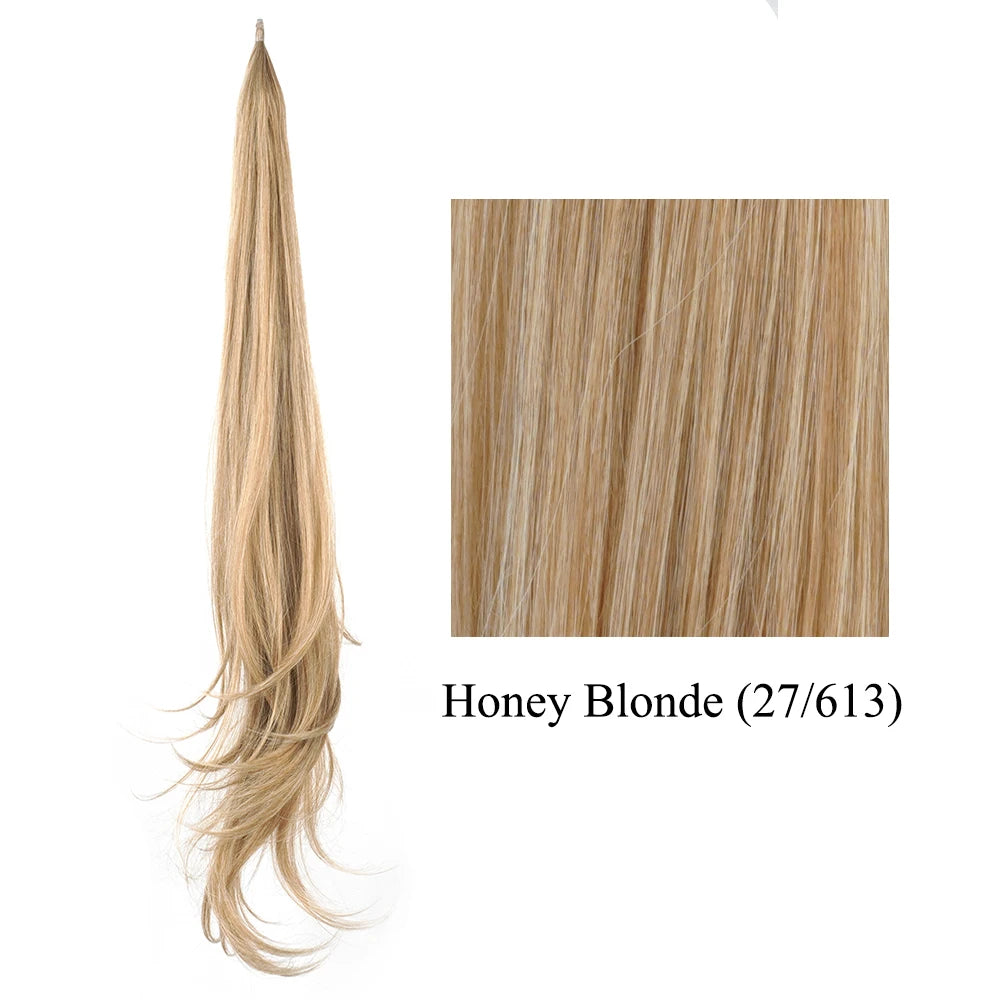 Long Layered Ponytail Synthetic Hair Extension 32 Inch Flexible Wrap-Around
