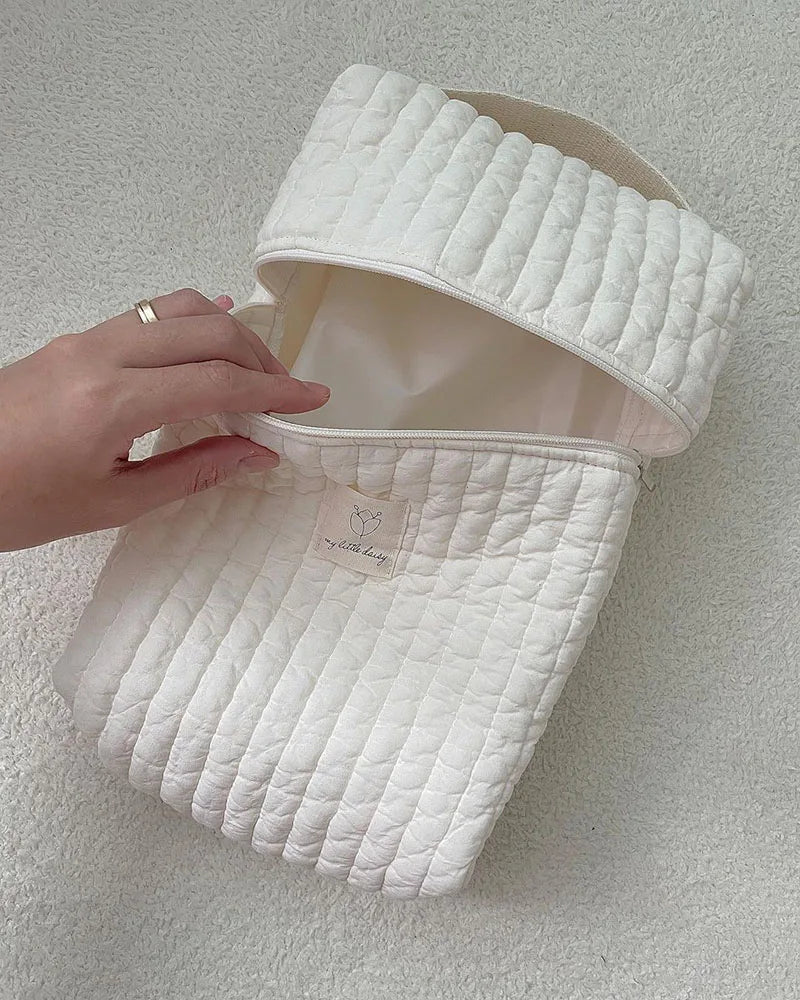 Quilted Cotton Diaper Bag Korean Style Mom Pouch