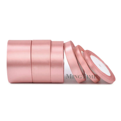 Satin Ribbon 25 Yards – 6mm to 50mm Wide, Multiple Colors
