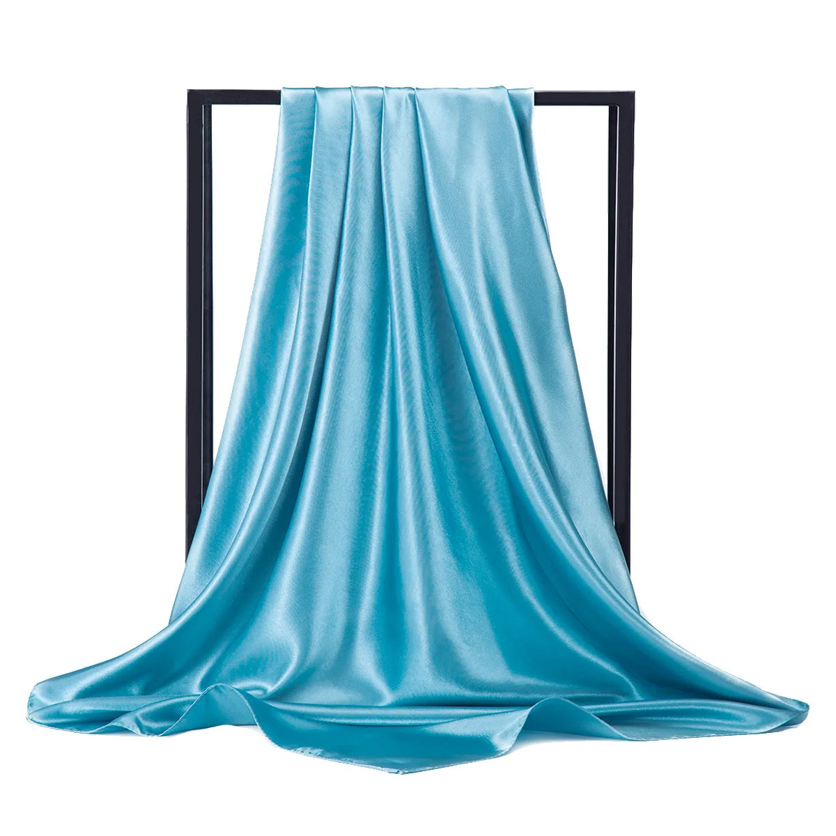 Satin Silk Scarf for Women – Solid Color Shawl & Hijab Wrap