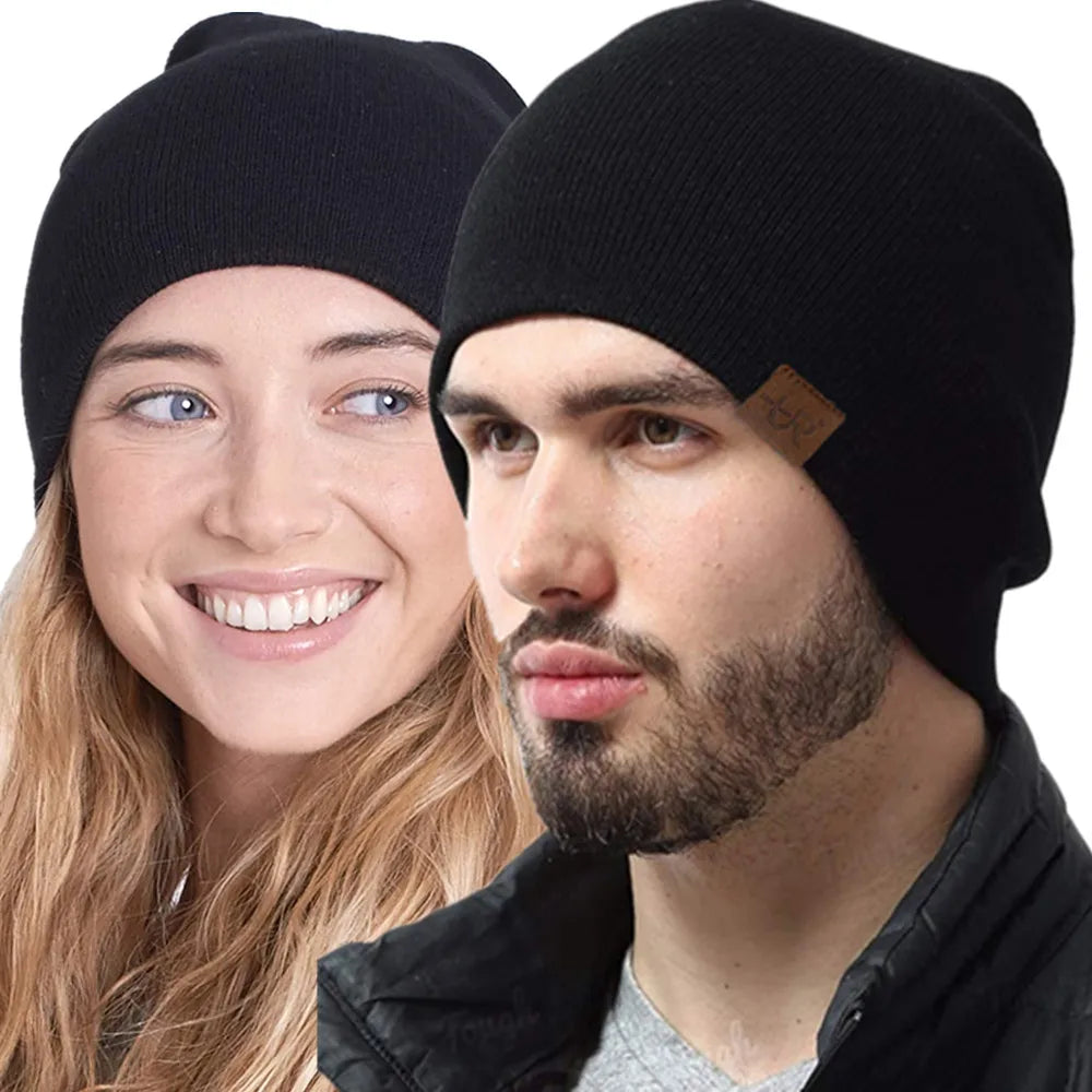 Fur Lined Knit Beanie – Unisex Warm Winter Hat