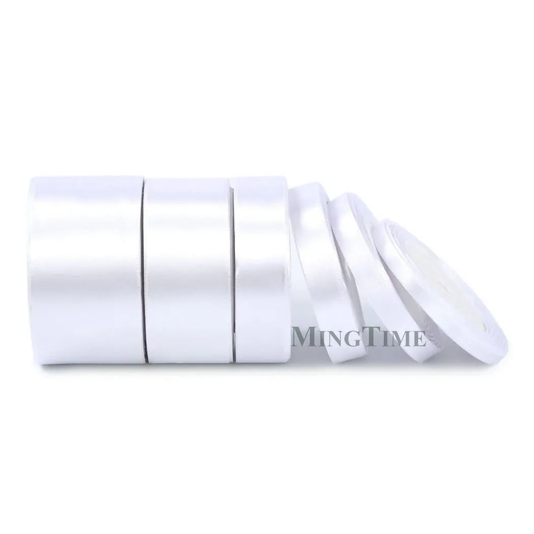 Satin Ribbon 25 Yards – 6mm to 50mm Wide, Multiple Colors