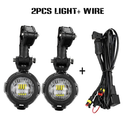 Motorcycle LED Fog Lights – Auxiliary Driving Lights for BMW R1250GS, F800GS & Yamaha MT07